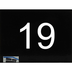 Nummernschild selbstklebend, 40 x 30 mm, Type19, Kunststoff schwarz gl�nzend