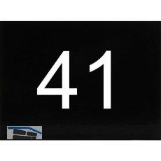Nummernschild selbstklebend, 40 x 30 mm, Type 41, Kunststoff schwarz gl�nzend