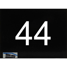 Nummernschild selbstklebend, 40 x 30 mm, Type 44, Kunststoff schwarz gl�nzend