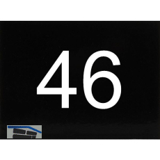 Nummernschild selbstklebend, 40 x 30 mm, Type 46, Kunststoff schwarz gl�nzend