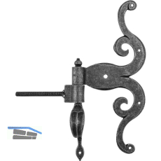 HALC� T�rkreuzband Rustikal m.Einschraubkloben,Stahl verzinkt schwarz passiviert