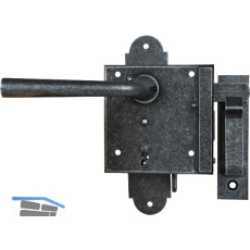 HALC� Schlossset BB, Kastenschlossdr�cker links, verzinkt schwarz passiviert