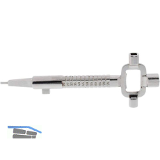 Universal-Bauschl�ssel mit Messskala, Gesamtl�nge 195 mm, Stahl vernickelt