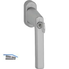 HOPPE Fenstergriff HAMBURG - Sperrzylinder, Aluminium Edelstahl-Effekt