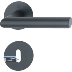 HOPPE Dr�ckergarnitur AMSTERDAM - auf Flachrosette BB, Edelstahl schwarz matt