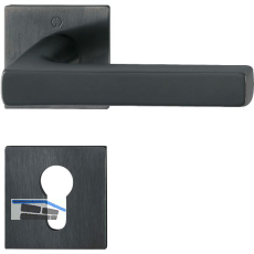 HOPPE Dr�ckergarnitur DALLAS auf Flachrosetten PZ, Edelstahl schwarz matt