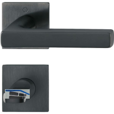 HOPPE Dr�ckergarnitur DALLAS auf Flachrosetten WC, Edelstahl schwarz matt