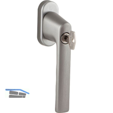 HOPPE Fenstergriff HAMBURG - Sperrzylinder, Aluminium edelstahlfarbig matt