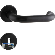 HOPPE Dr�ckergarnitur PARIS auf Rosette BB, 37 - 42 mm, Edelstahl schwarz matt