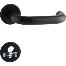 HOPPE Dr�ckergarnitur PARIS auf Rosette PZ, 37 - 42 mm, Edelstahl schwarz matt