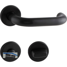 HOPPE Dr�ckergarnitur PARIS auf Rosette WC, 37 - 42 mm, Edelstahl schwarz matt