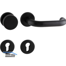 HOPPE Wechselgarnitur PARIS auf Rosette, 37 - 42 mm, Edelstahl schwarz matt