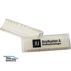 JU Namensschild 67 x 22 mm aus Plexiglas