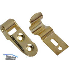 Fensterschnapper m. Rolle und Federschlie�haken, Stahl vermessingt