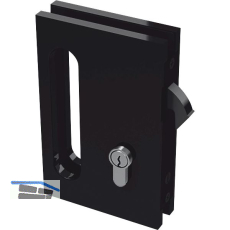 Glasschiebet�rschloss B94 mit Bogenriegel, PZ, Aluminium schwarz