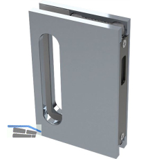Gegenkasten B95 f�r Glasschiebet�rschloss mit Bogenriegel, Alu Edelstahl-Effekt