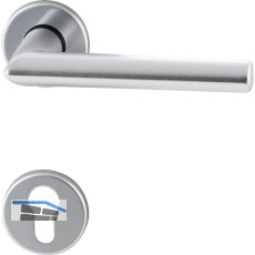 Dr�ckergarnitur TURIN - auf Rosette PZ, 38 - 42, Aluminium silber eloxiert