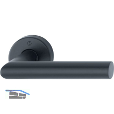 HOPPE Dr�ckerhalbgarnitur AMSTERDAM rund, Vierkant 10/62 mm, Edelstahl schwarz