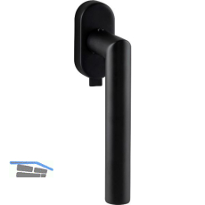 MARCHESI Fenstergriff GEHRUNG mit Verriegelung, Edelstahl schwarz matt