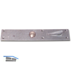 Tasterschnapper mit Messingtaster, Platte 192 x 35 mm, Stahl verzinkt