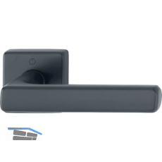 HOPPE Dr�ckerhalbgarnitur DALLAS eckig, Vierkant 10/62 mm, Edelstahl schwarz