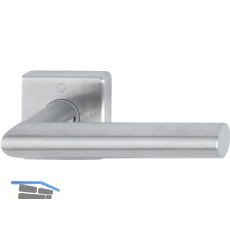 HOPPE Dr�ckerhalbgarnitur AMSTERDAM eckig, Vierkant 10/72 mm, Edelstahl matt