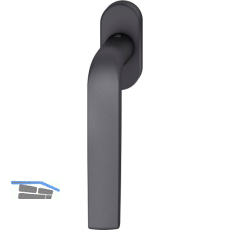 FSB Fenstergriff 34 1267 ovale Rosette, Aluminium schwarz matt