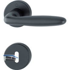 Dr�ckergarnitur VERONA auf Rosette BB, T�rst�rke 37 - 47, Aluminium schwarz matt