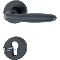 Dr�ckergarnitur VERONA auf Rosette PZ, T�rst�rke 37 - 47, Aluminium schwarz matt