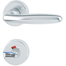 Dr�ckergarnitur VERONA auf Rosette WC, T�rst�rke 37 - 47, silber eloxiert