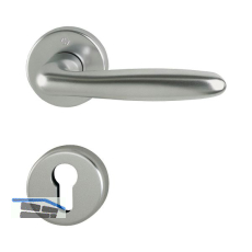 Dr�ckergarnitur VERONA auf Rosette PZ, T�rst�rke 37 - 47, Edelstahl-Effekt