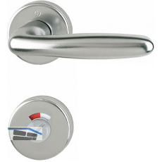 Dr�ckergarnitur VERONA auf Rosette WC, T�rst�rke 37 - 47, Edelstahl-Effekt