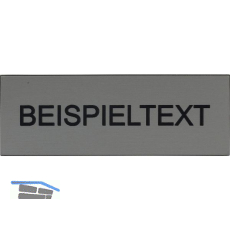 Beschriftungsschild mit Gravur, Kunststoff edelstahl geb�rstet/Schrift schwarz