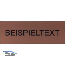 Beschriftungsschild mit Gravur, Kunststoff kupferfarbig/Schrift schwarz