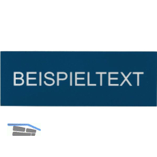 Beschriftungsschild mit Gravur, Kunststoff blau/Schrift wei�