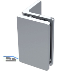 Winkelverbinder 485E13 90� Glas-Wand, Messing verchromt poliert