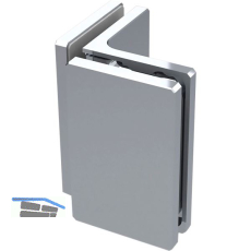 Winkelverbinder 485E53 90� Glas-Glas, Messing verchromt poliert