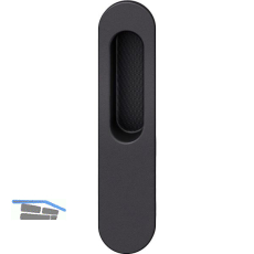 FSB Schiebet�rmuschel 42 4215 oval 35 x 155 mm, Aluminium schwarz matt