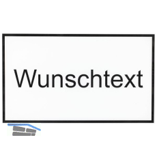 Leerschild inkl. zweizeiligem Text, Kunststoff wei�/schwarz
