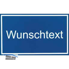 Leerschild inkl. zweizeiligem Text, Kunststoff blau/wei�