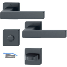 HOPPE Dr�ckergarnitur AUSTIN - auf Rosette WC, TS 52-57 mm, Aluminium schwarz