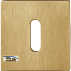 HOPPE Schl�sselrosette flach mit St�tznocken, eckig,Edelstahl messingfarben matt