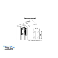 MACO Sprossenband f�r Sprossenrahmen, links, Kunststoff wei� (11473)