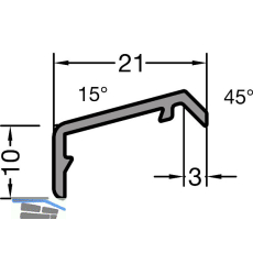 GUTMANN Fl�gelabdeckprofil FP 16, L=6000 mm, Aluminium mittelbronze elox. (G214)