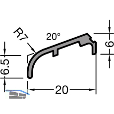 GUTMANN Fl�gelabdeckprofil FP 6257, L=6000 mm, Aluminium blank