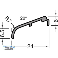 GUTMANN Fl�gelabdeckprofil FP 8532, L=6000 mm, Aluminium wei� RAL 9016