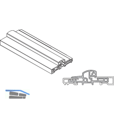 T�rschwelle TRANSIT 58 -76, 5000 mm, H�he 24 mm, Aluminium silber eloxiert