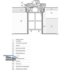 Unterf�tterungsprofil f�r T�rschwelle TRANSIT 58 - 76, 6000 mm, Kunststoff wei�