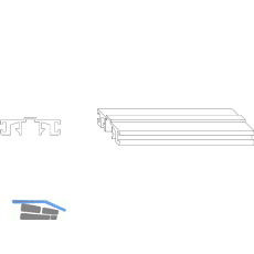 Adapter f�r Unterf�tterungsprofil, 5000 mm, Kunststoff schwarz