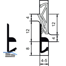 Stulpdichtung S 6544, Kunststoff schwarz